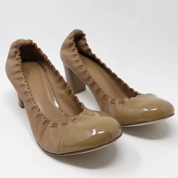 Tory Burch Shoes - Tory Burch Scalloped Leather Cap-Toe Pump